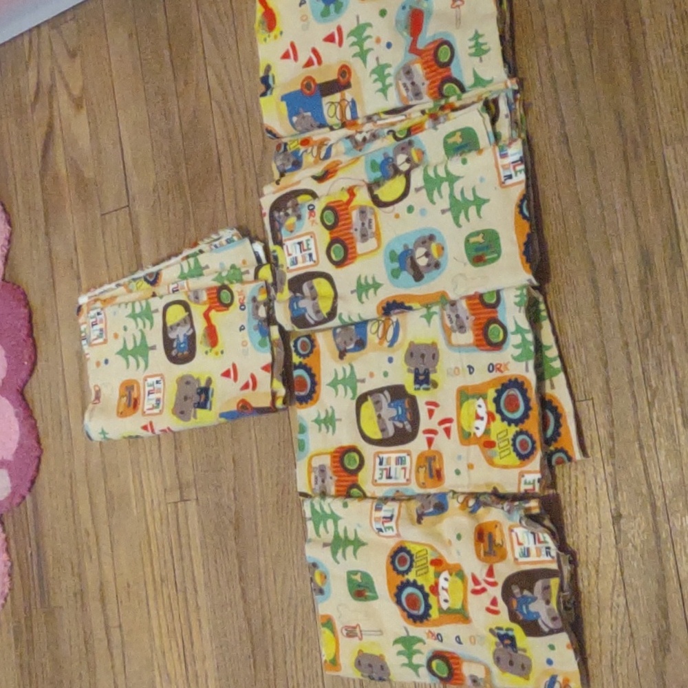 Little builder cute animals construction fabric